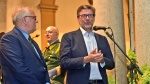 GAZZADA. CONCERTO BANDA MUSICALE GUARDIA DI FINANZA A VILLA CAGNOLA NELLA FOTO MIN. GIORGETTI CON CARABELLI