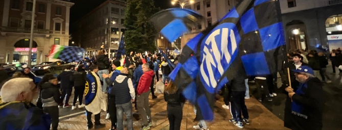 Inter tricolore: la festa in piazza Monte Grappa