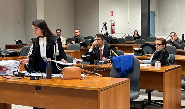 L’udienza del processo a carico di Manfrinati  (foto Angelo Puricelli)