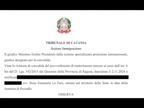 Giudice annulla trattenimento, 'Egitto non è Paese sicuro'