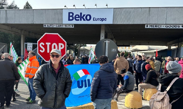 Una manifestazione nei giorni scorsi alla Beko