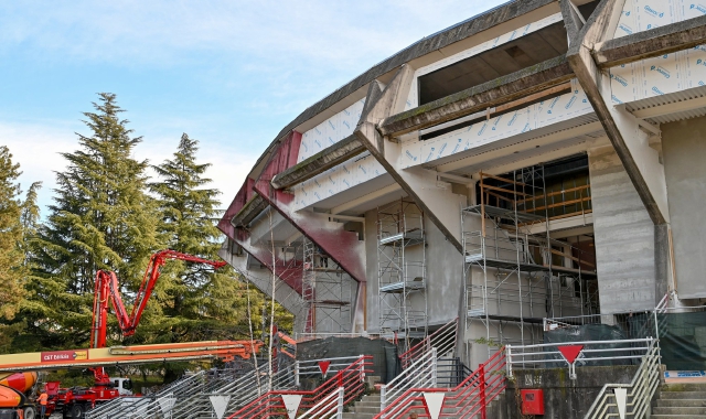 L’Itelyum Arena di Masnago dove è peraltro in corso il cantiere  (foto Blitz)