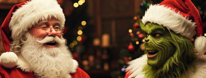Babbo Natale dice al Grinch: «Che mangiamo?»