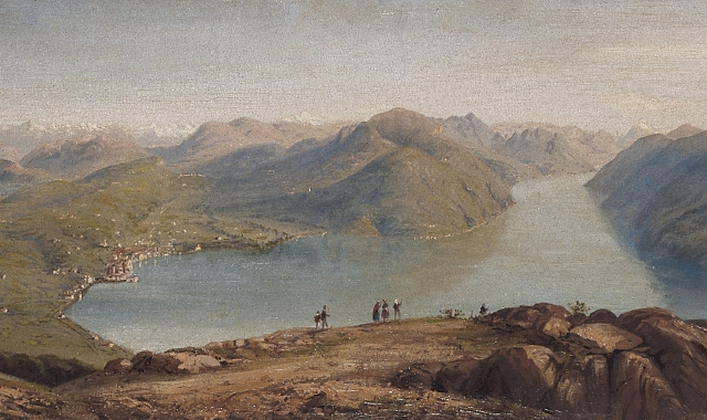  «Veduta sul lago Ceresio dal San Salvatore» di Francesco Edoardo Bossoli (Lugano, Museo d’arte della Svizzera italiana, Collezione Città di Lugano, inv. CCL-93)