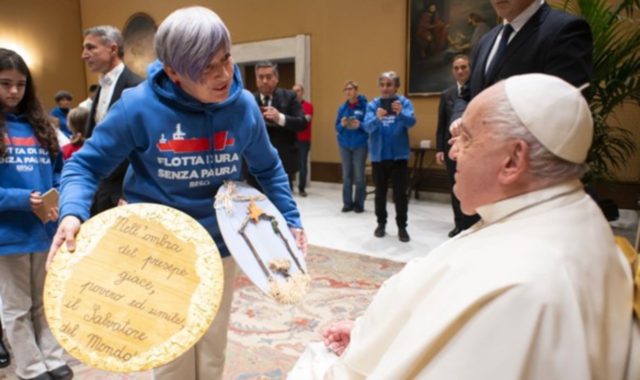 Ezia Moroni con papa Francesco