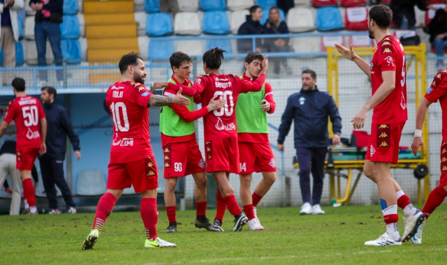 L’esultanza di Barzotti a fine partita (foto ItaliaMedia)