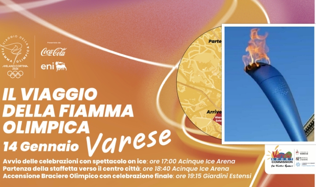 Fiamma olimpica a Varese, il braciere a Palazzo Estense