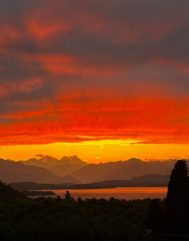 Il tramonto sul lago di Varese dal Belvedere di Azzate