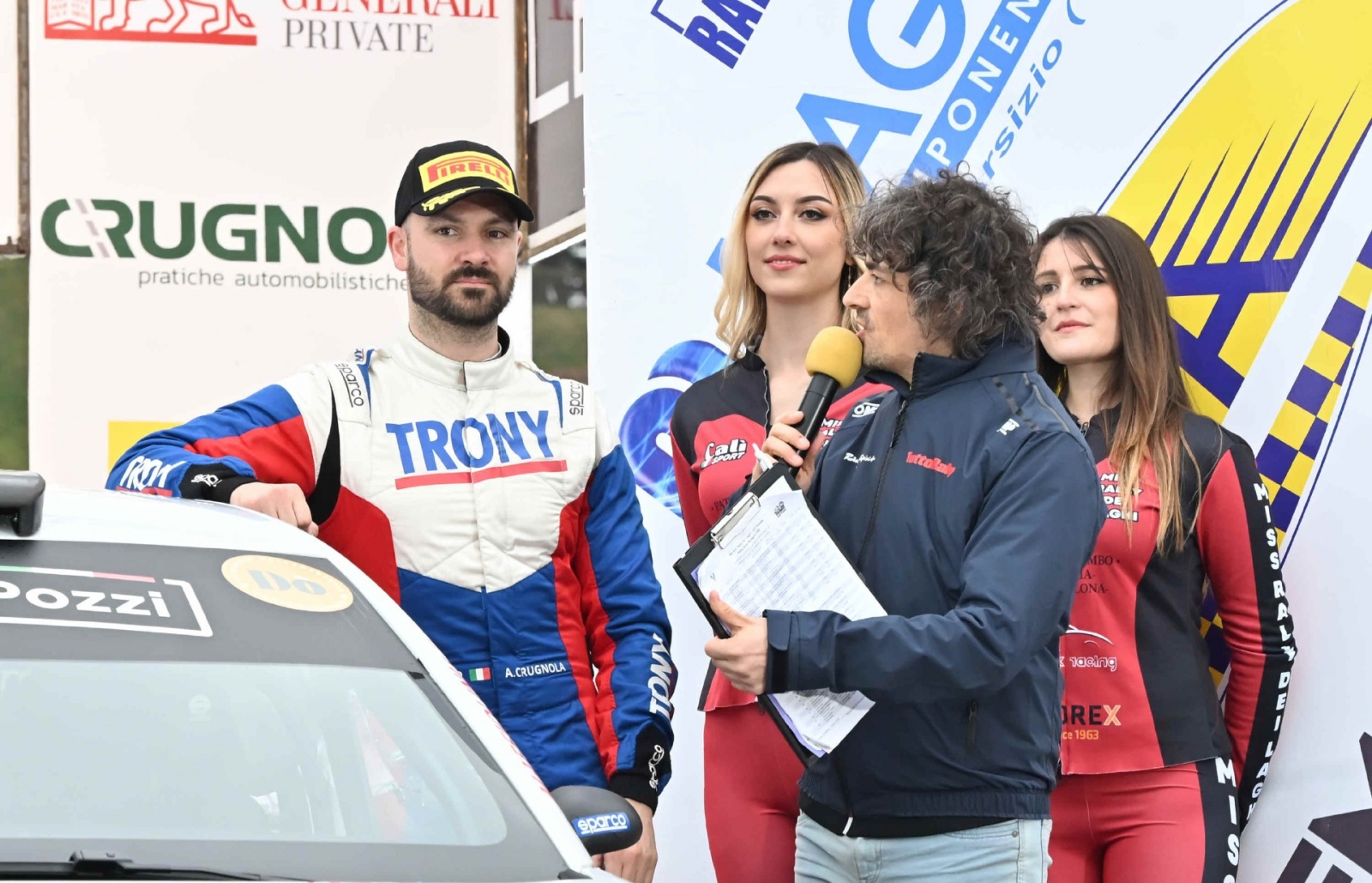 VARESE. 34� RALLY DEI LAGHI. ARRIVI E PREMIAZIONI AI GIARDINI ESTENSI NELLA FOTO CRUGNOLA VINCITORE