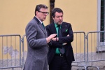 Italian minister of Economy, Giancarlo Giorgetti, and Italian Deputy Prime Minister and Minister of Transport Matteo Salvini attend the funeral of the Lega Nord party founder Umberto Bossi. Pontida, Italy, 22 March 2026. ANSA/MICHELE MARAVIGLIA (funerali)