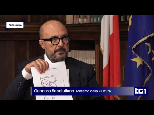 Sangiuliano, 3,2 milioni di spettatori per l'intervista a Tg1