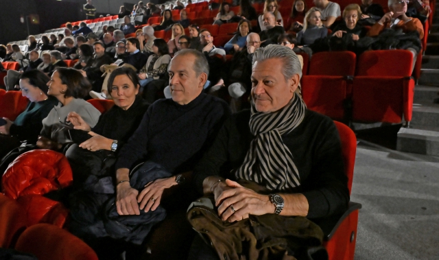 Italo Giglioli e Antonio Provasio, il Giovanni e la Teresa dei Legnanesi, tra il pubblico a seguire “L’Avaro” (foto Blitz)