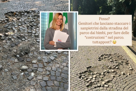 Parco “smontato” dai bimbi, Filippa bacchetta i genitori