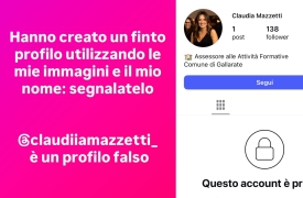 Falso profilo Instagram. Mazzetti: «Non sono io, segnalate»