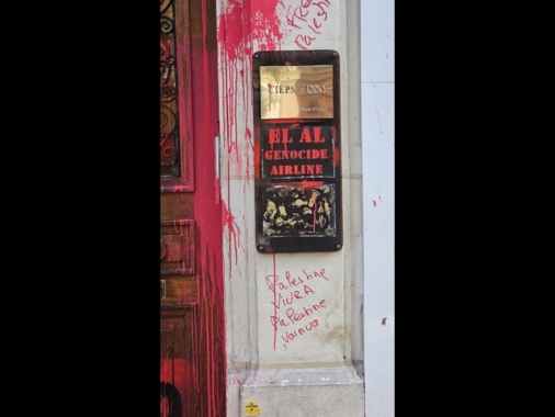 'Genocide Airlines', imbrattata la sede di El Al a Parigi