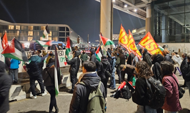 «Pezzi di F-35 verso Israele»: presidio ProPal a Malpensa