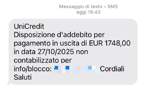 «Addebito in uscita»: occhio all'sms