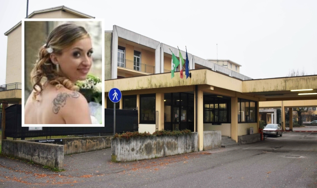 L’ospedale di Cittiglio e nel riquadro Veronica Pignata