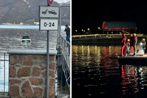 Auto nel lago, sommozzatori per ripescarla