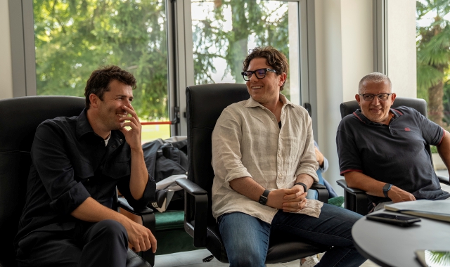 Da sinistra, Damiano Micheli, Massimiliano Di Caro e Raffaele Ferrara durante una conferenza stampa del luglio scorso
