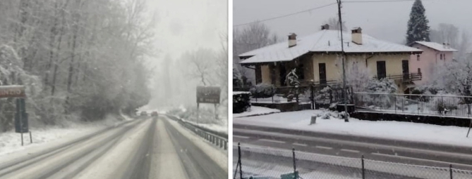 Neve e strade imbiancate. Ma venerdì torna il sole