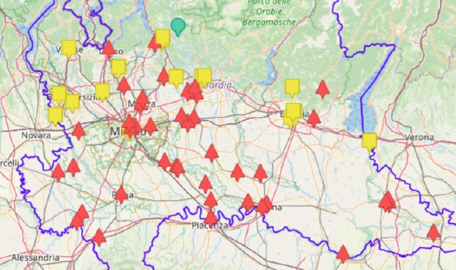 La mappa delle polveri in Lombardia:  bandiera rossa dappertutto, Varese fa eccezione