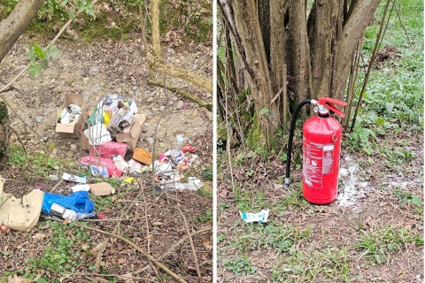 Rifiuti e topi nel Fontanile, estintore nel bosco: inciviltà a Tradate