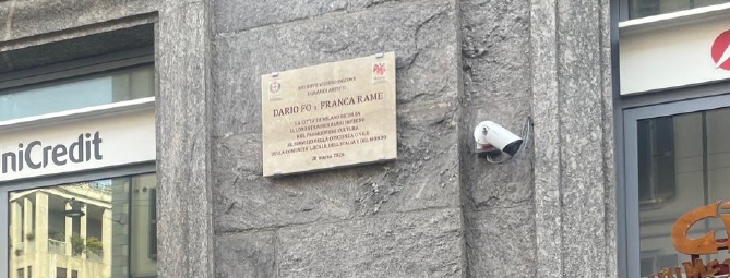 Ecco la targa dedicata a Dario Fo e Franca Rame