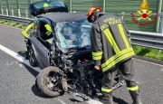 Scontro auto-mezzo pesante: 62enne in ospedale
