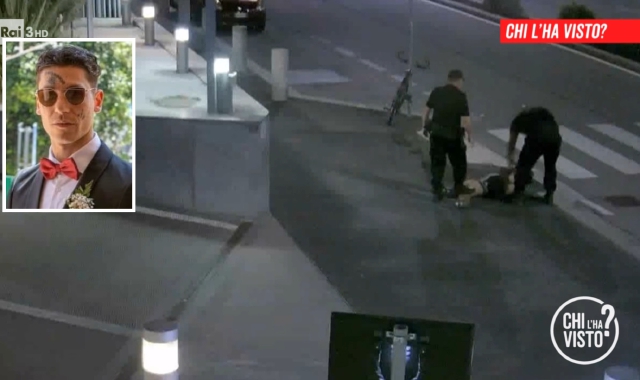 Un frame delle telecamere di videosorveglianza diffuso da “Chi l’ha visto?”. Nel riquadro, Gianni Sala