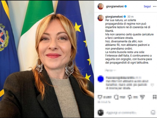Meloni, 'propagandista di regime non può dare lezioni, non abbiamo padroni'