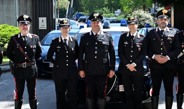 Domenico Alferano, al centro, durante il saluto di colleghi e superiori (foto Angelo Puricelli)
