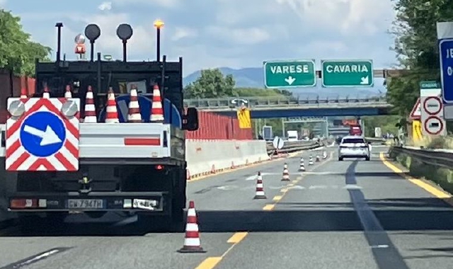 L’incolonnamento di ieri in direzione Varese
