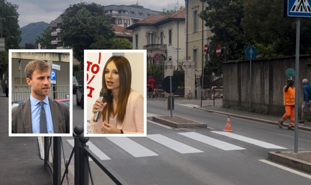 Le strisce rifatte in via Sanvito e nei riquadri Andrea Civati e Stefania Bardelli