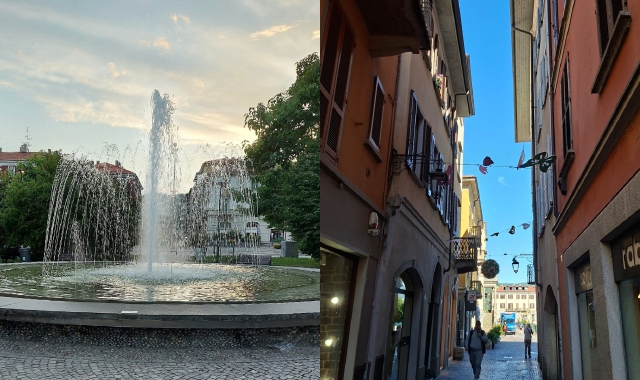 La fontana e corso Cavour ad Arona